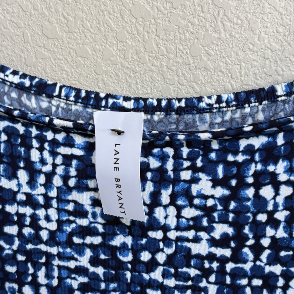 NWT Lane Bryant Blue White Abstract Print Sleeveless Stretch Romper 22/24 - Picture 3 of 10